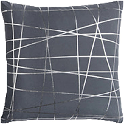 Huntsville Pillow by HedgeApple Essentials in grey, metallic silver. Made from cotton in a modern style.