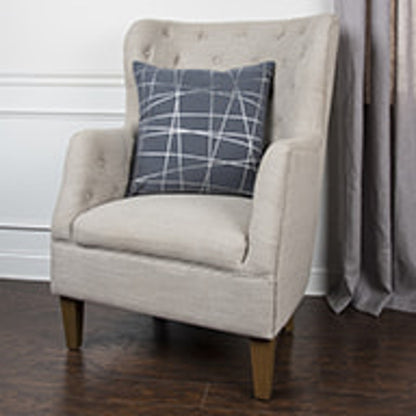Huntsville Pillow by HedgeApple Essentials in grey, metallic silver. Made from cotton in a modern style.