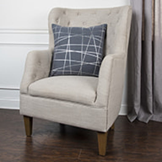 Huntsville Pillow by HedgeApple Essentials in grey, metallic silver. Made from cotton in a modern style.