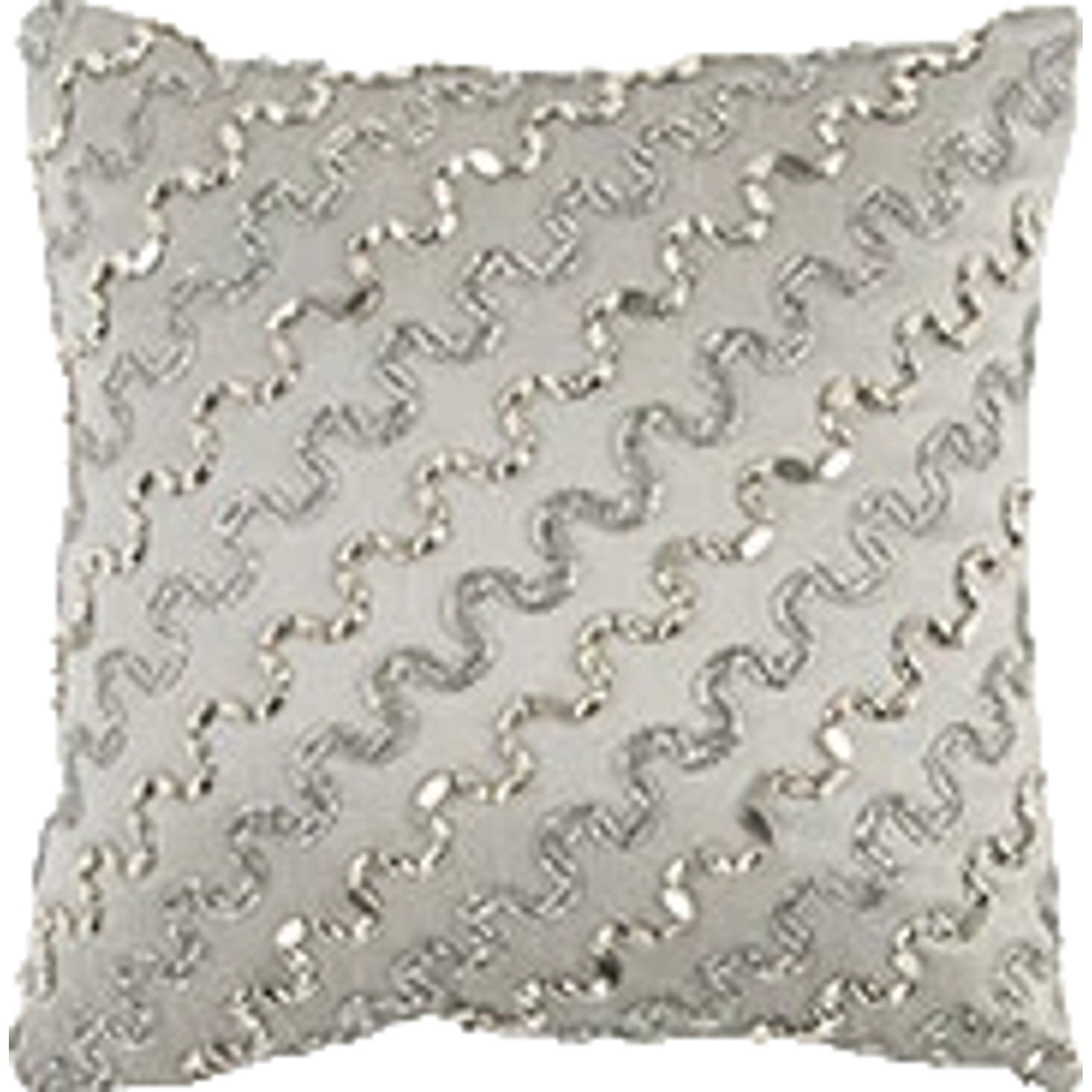 000 SR-870191 | Primary Silo | Gratiot Pillow by HedgeApple Essentials in silver. Made from polyester in a modern style.