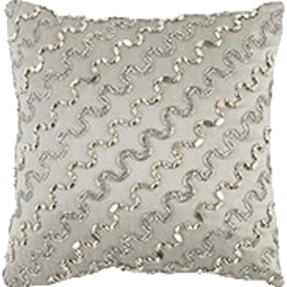 Gratiot Pillow by HedgeApple Essentials in silver. Made from polyester in a modern style.