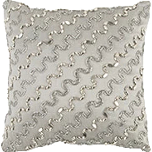 Gratiot Pillow by HedgeApple Essentials in silver. Made from polyester in a modern style.