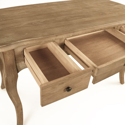 Serene Desk by Zentique in limed gray oak and oak. Made from oak in a cottage & farmhouse style.