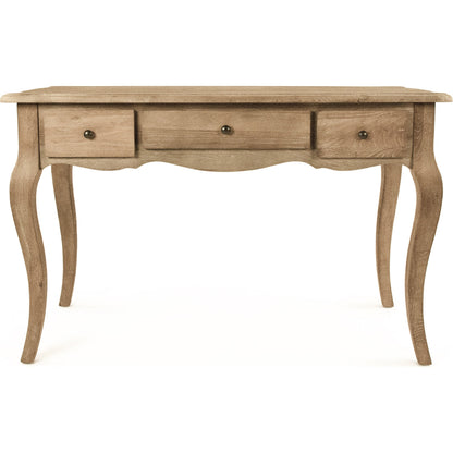 Serene Desk by Zentique in limed gray oak and oak. Made from oak in a cottage & farmhouse style.