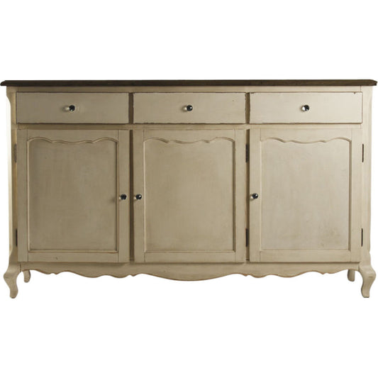 Joceline Chest by Zentique in reclaimed top, distressed off-white base and oak. Made from oak in a traditional style.