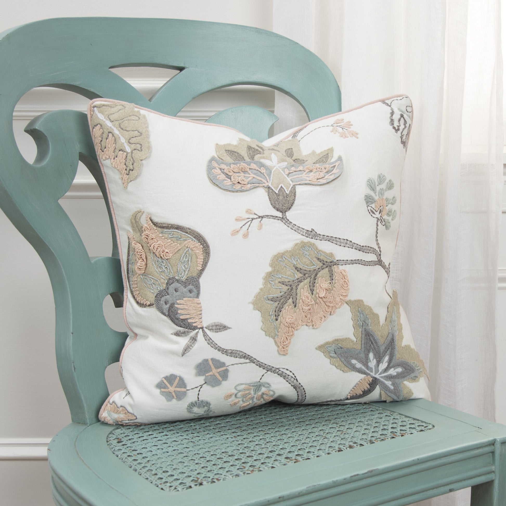 Baxter Pillow by HedgeApple Essentials in white. Made from cotton in a traditional style.