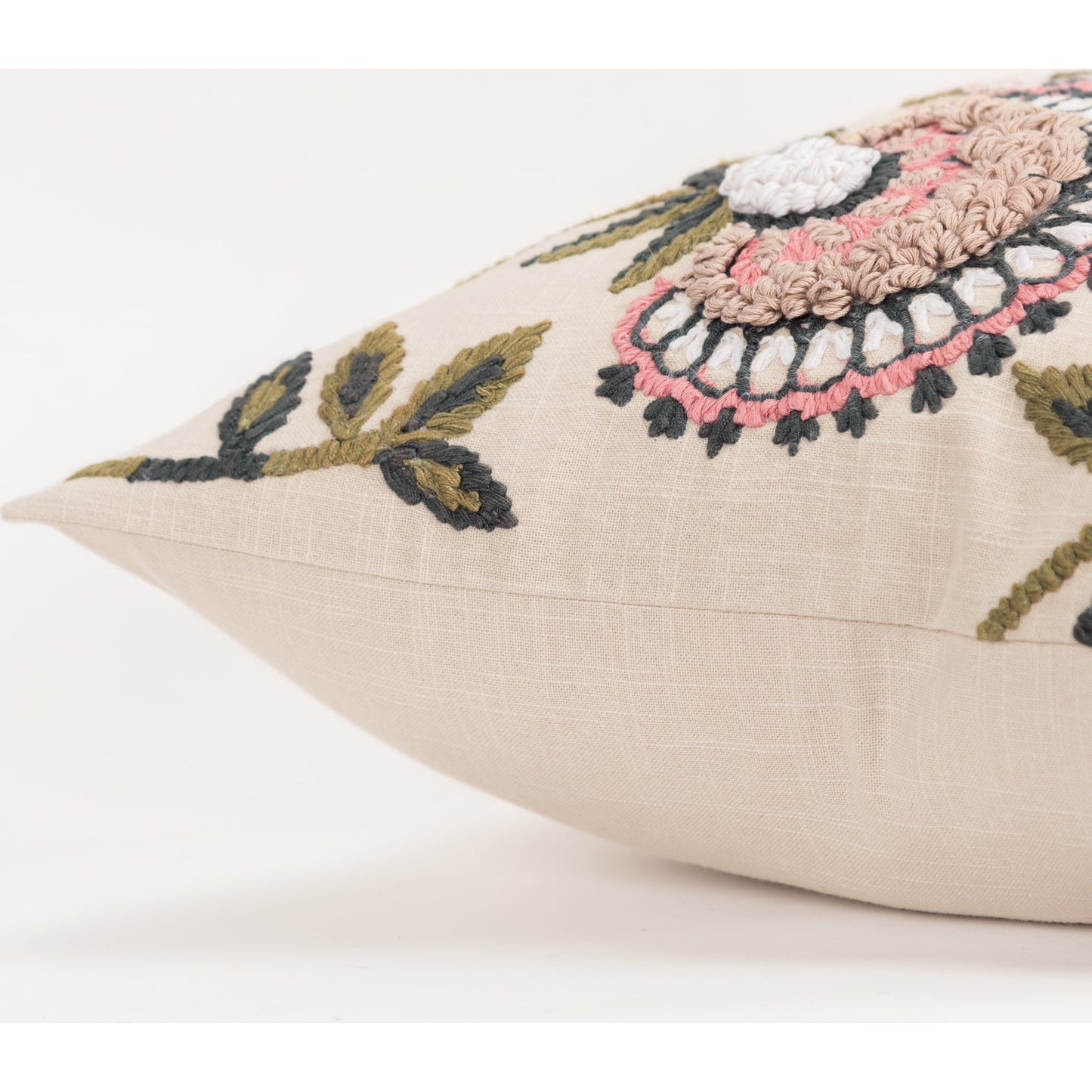 003 SR-870520,SR-885950 | Closeup | Butte Pillow by HedgeApple Essentials in blush. Made from polyester, cotton in a transitional style.