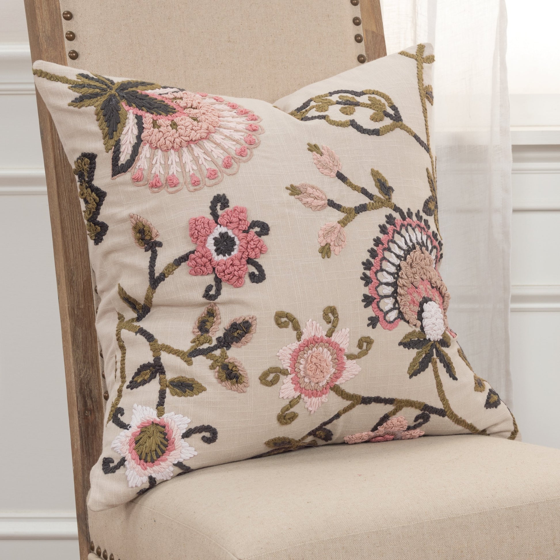 Butte Pillow by HedgeApple Essentials in blush. Made from polyester, cotton in a transitional style.