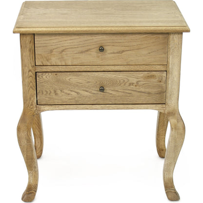 Marius End Table by Zentique in natural and oak. Made from oak in a traditional style.
