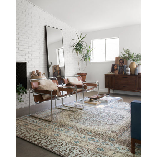 Tatum TW-02 Rug by Loloi in stone, blue. Made from 100% wool in a transitional style.