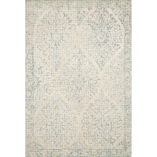 Tatum TW-05 Rug by Loloi in natural, sky. Made from 100% wool in a transitional style.