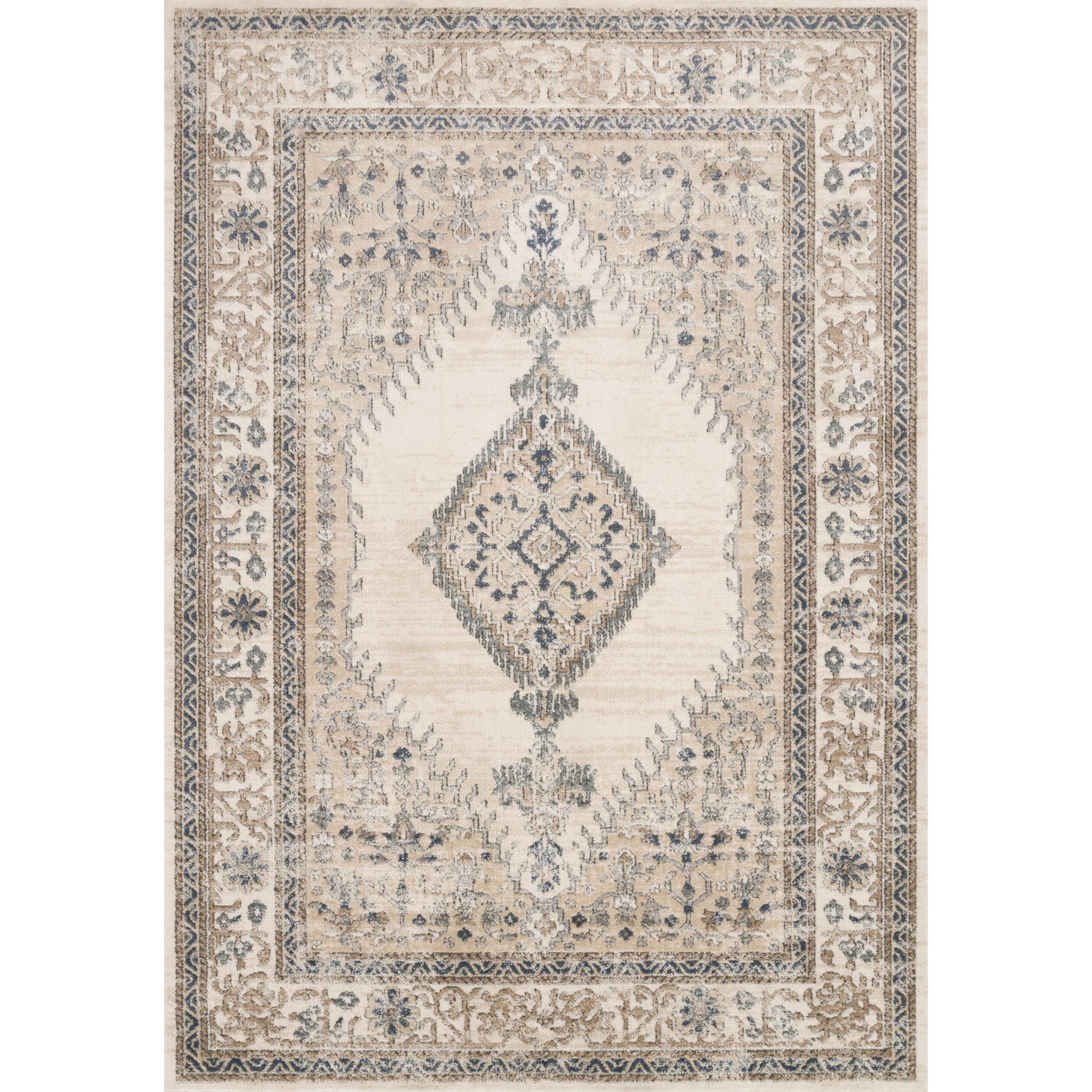 Teagan TEA-02 Rug by Loloi in oatmeal, ivory. Made from high pile: 100% polypropylene, short pile: 100% polyester in a unique style.