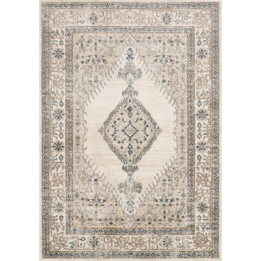 Teagan TEA-02 Rug by Loloi II in oatmeal, ivory. Made from high pile: 100% polypropylene, short pile: 100% polyester in a uni