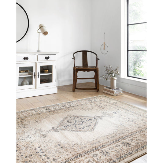 Teagan TEA-02 Rug by Loloi II in oatmeal, ivory. Made from high pile: 100% polypropylene, short pile: 100% polyester in a unique