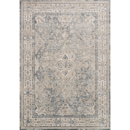 Teagan TEA-04 Rug by Loloi in sky, natural. Made from high pile: 100% polypropylene, short pile: 100% polyester in a unique style.