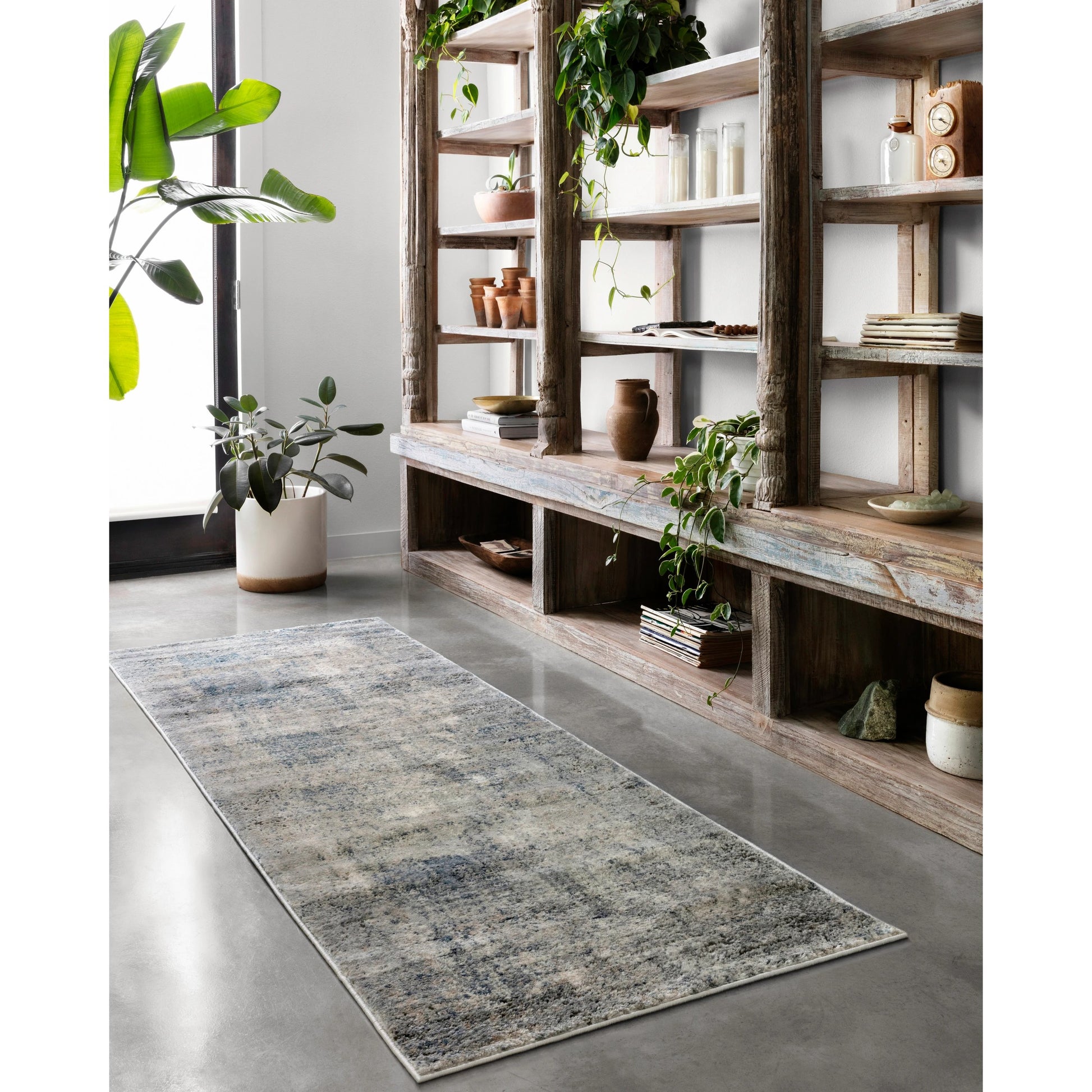 Teagan TEA-05 Rug by Loloi in denim, slate. Made from high pile: 100% polypropylene, short pile: 100% polyester in a unique style.