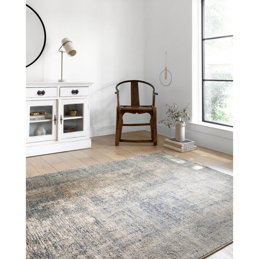 Teagan TEA-05 Rug by Loloi II in denim, slate. Made from high pile: 100% polypropylene, short pile: 100% polyester in a unique s