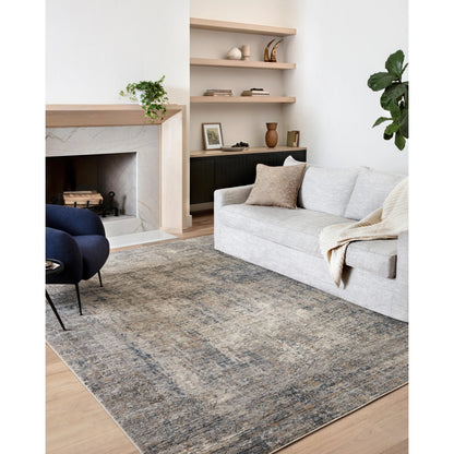 Teagan TEA-05 Rug by Loloi in denim, slate. Made from high pile: 100% polypropylene, short pile: 100% polyester in a unique style.