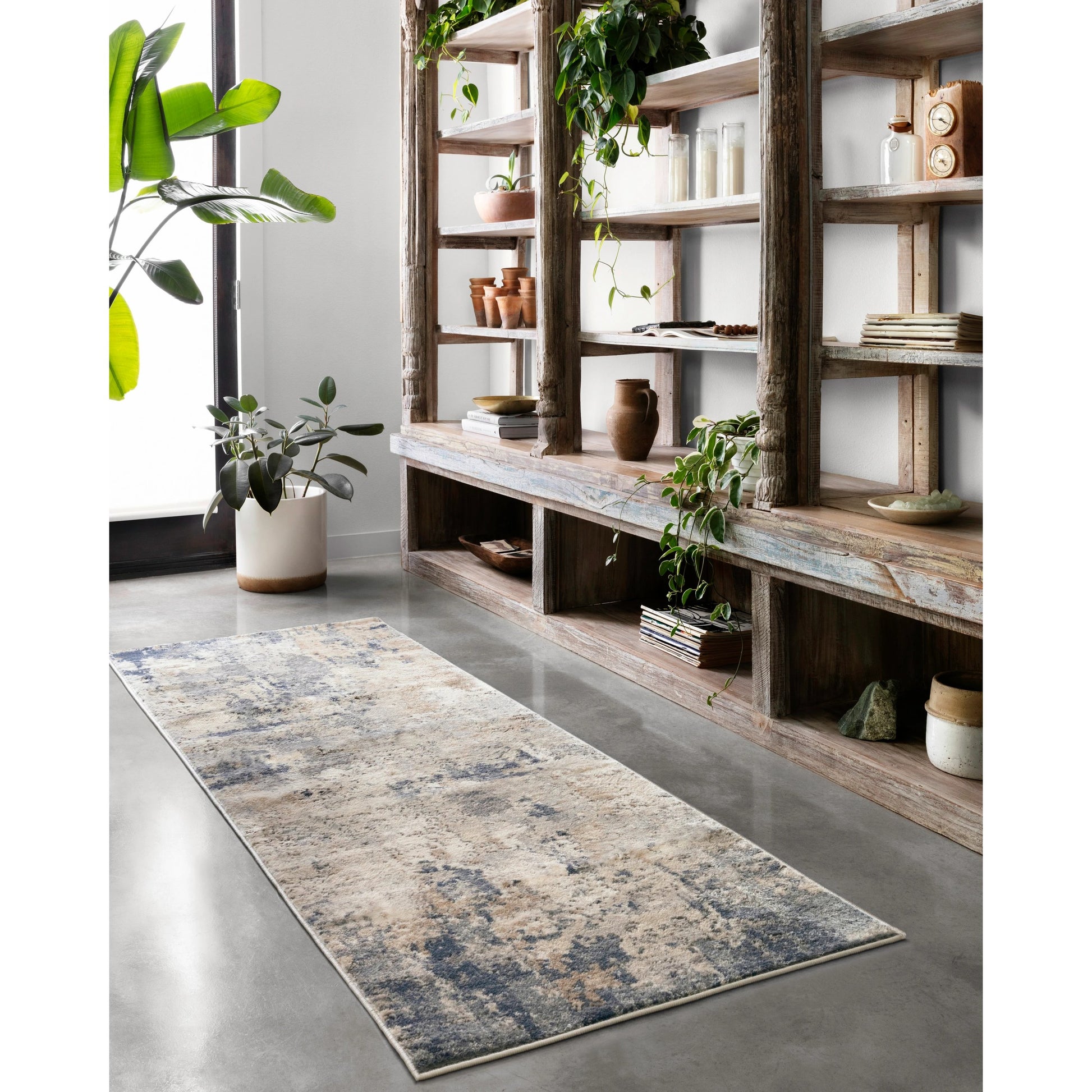 Teagan TEA-06 Rug by Loloi in sand, mist. Made from high pile: 100% polypropylene, short pile: 100% polyester in a unique style.