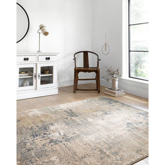 Teagan TEA-06 Rug by Loloi II in sand, mist. Made from high pile: 100% polypropylene, short pile: 100% polyester in a unique sty
