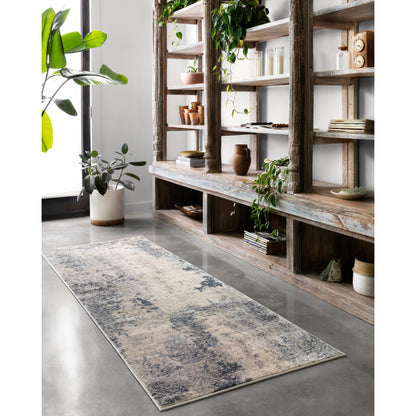Teagan TEA-07 Rug by Loloi in natural, denim. Made from high pile: 100% polypropylene, short pile: 100% polyester in a unique style.