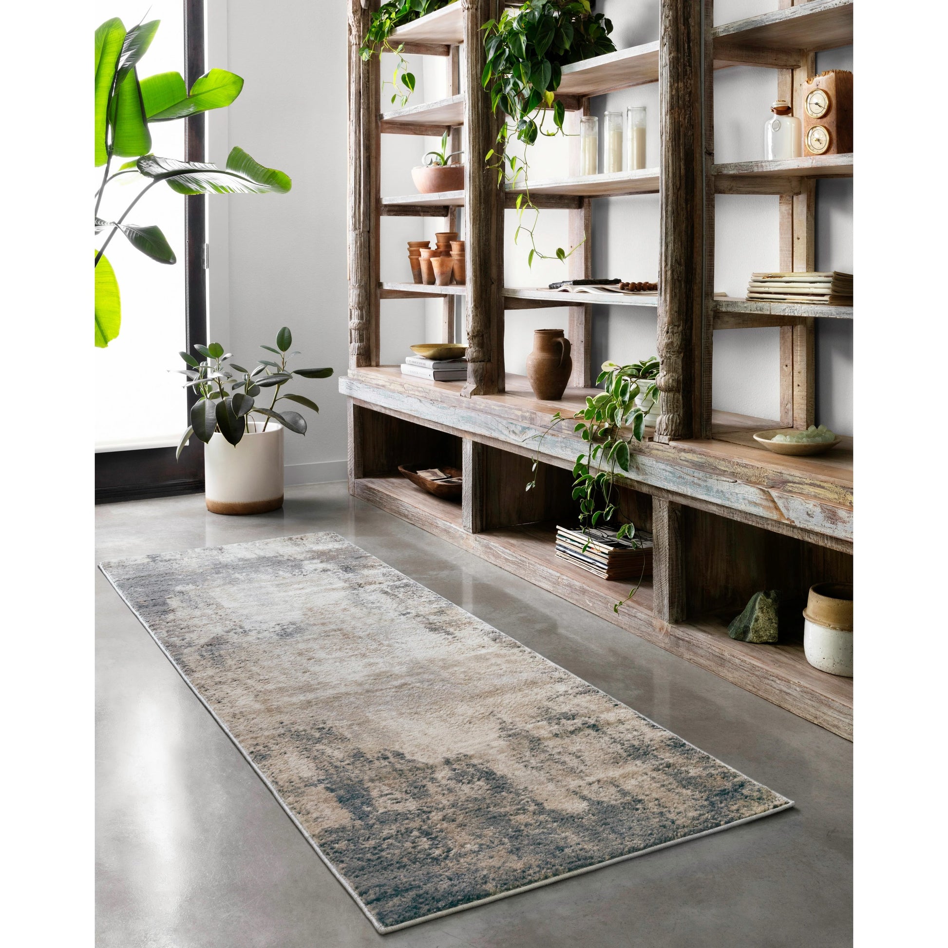 Teagan TEA-08 Rug by Loloi in ivory, mist. Made from high pile: 100% polypropylene, short pile: 100% polyester in a unique style.