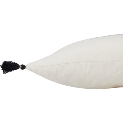 Taiga TGA01 Pillow by Jaipur Living in white, beige. Made from 100% linen in a rustic style.
