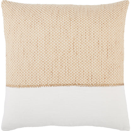 Taiga TGA11 Pillow by Jaipur Living in light tan, black. Made from 70% linen 15% cotton 15% viscose in a modern style.