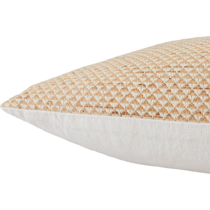 Taiga TGA11 Pillow by Jaipur Living in light tan, black. Made from 70% linen 15% cotton 15% viscose in a modern style.