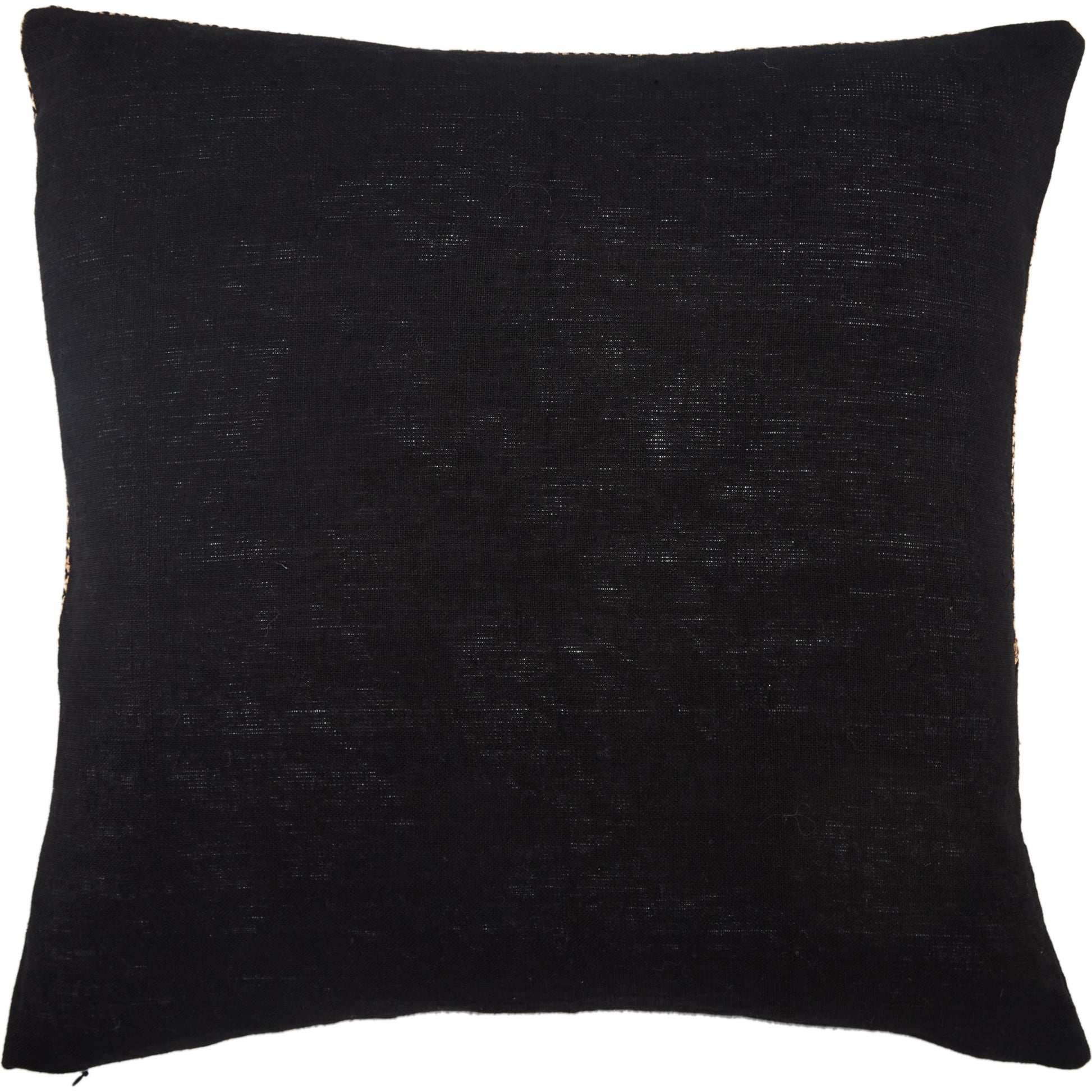 Taiga TGA11 Pillow by Jaipur Living in light tan, black. Made from 70% linen 15% cotton 15% viscose in a modern style.