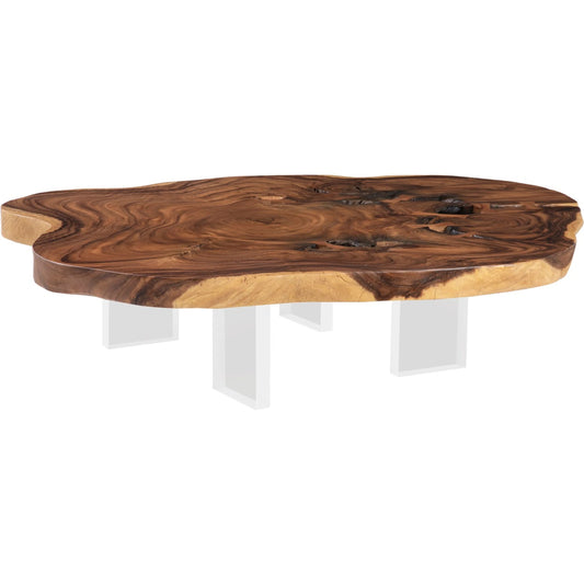 Floating XL Natural Coffee Table by Phillips Collection in brown. Made from wood, chamcha wood in a modern style.