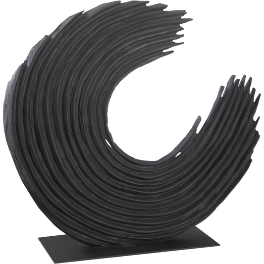 Swoop Sculpture by Phillips Collection in black. Made from wood, metal, iron in a modern style.
