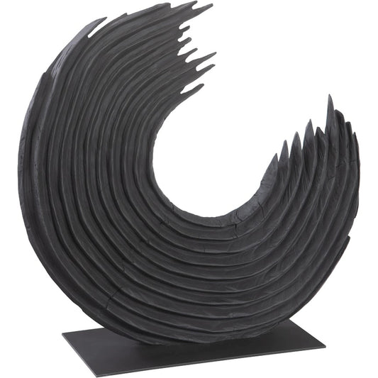 Swoop Sculpture by Phillips Collection in black. Made from wood, metal, iron in a modern style.