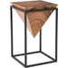 Inverted Pyramid Side Table by Phillips Collection. Made from wood, chamcha wood, metal, iron in a rustic style.