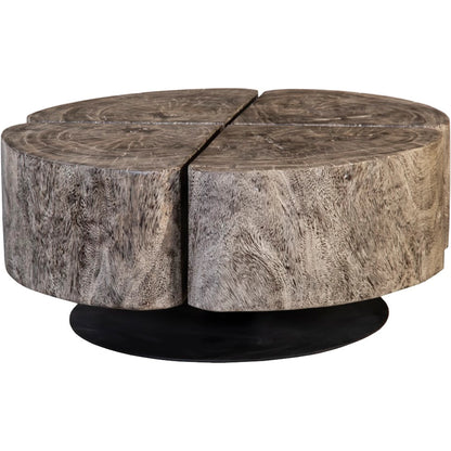 Clover Gray Stone Coffee Table by Phillips Collection in gray stone. Made from unique in a rustic style.