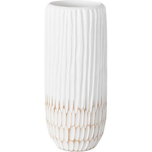 Lacuna Vase by Phillips Collection in white, off white. Made from wood, mango in a modern style.