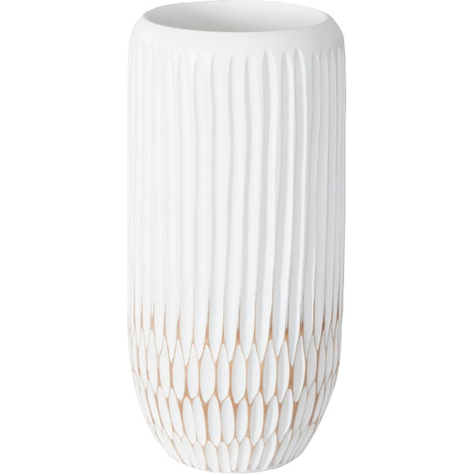 Lacuna Vase by Phillips Collection in white, off white. Made from wood, mango in a modern style.