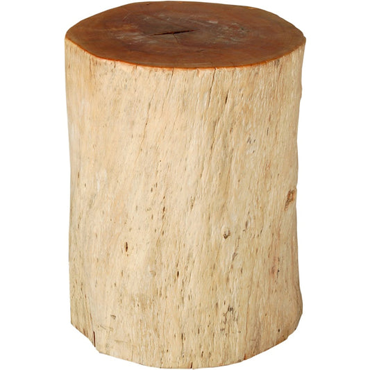 Round Natural Wood Stool by Phillips Collection in brown. Made from wood in a rustic style.