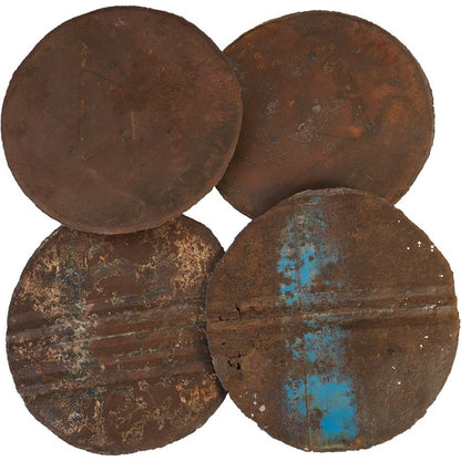 Galvanized Wall Discs (Set of 4) by Phillips Collection. Made from resin in a rustic style.