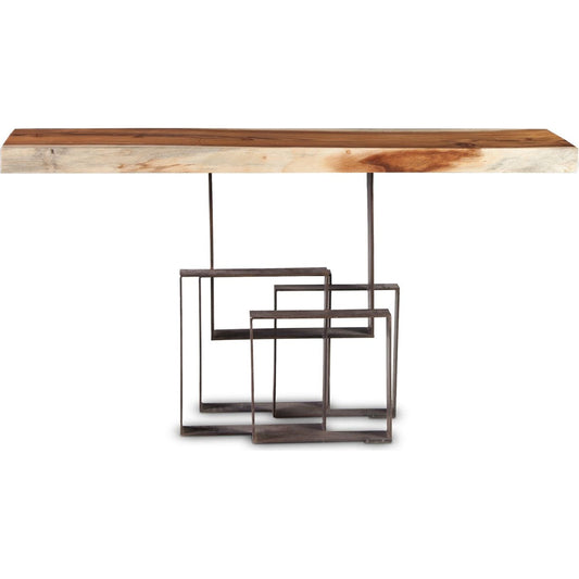 Score Console Table by Phillips Collection in brown, black. Made from wood in a modern style.