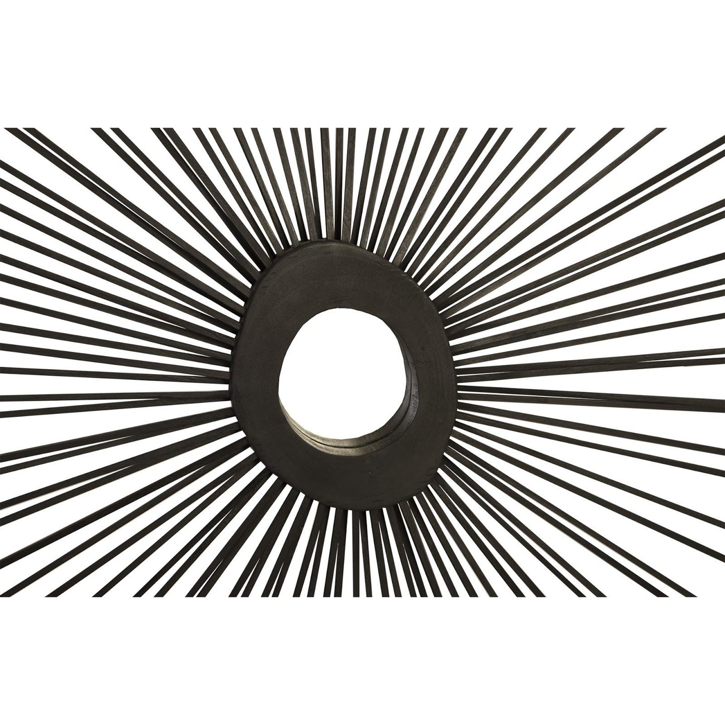 002 SR-820970 | Closeup | Spoke Square Mirror by Phillips Collection in charred. Made from wood in a modern style.