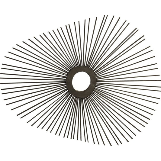 Spoke Ovid Mirror by Phillips Collection in charred. Made from wood in a modern style.