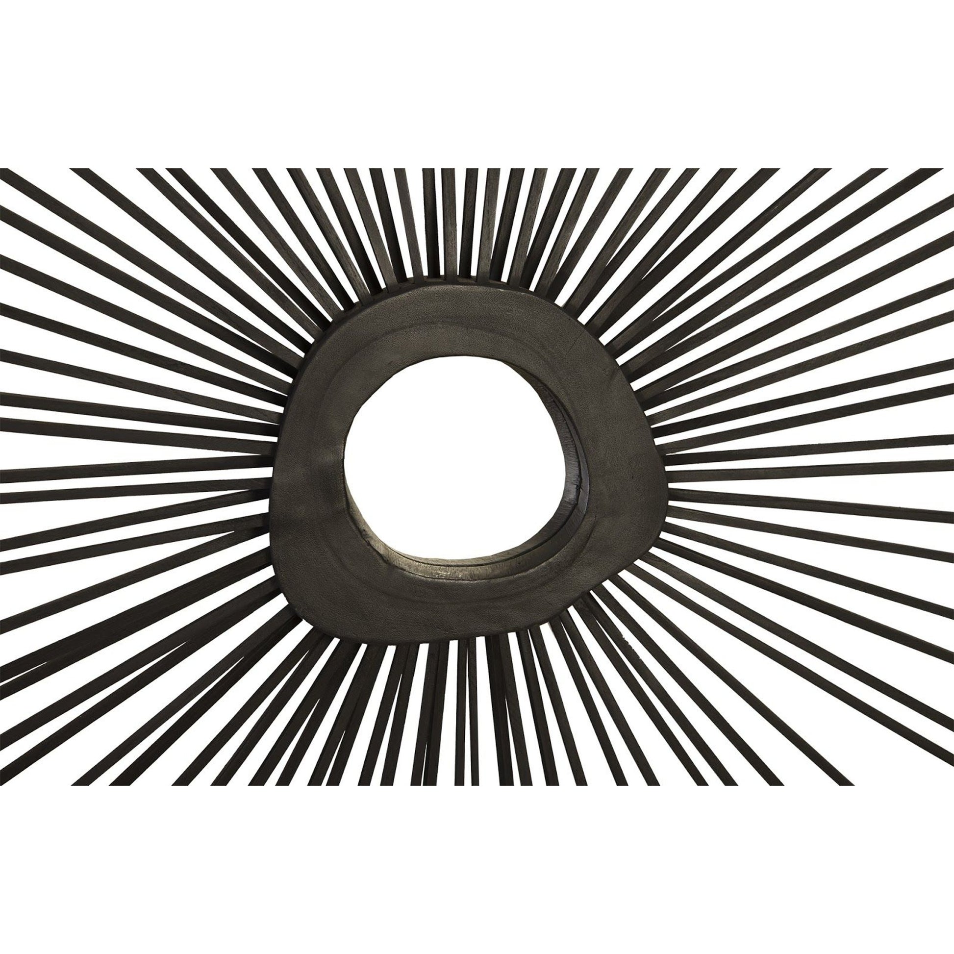 Spoke Round Mirror by Phillips Collection in charred. Made from wood in a modern style.