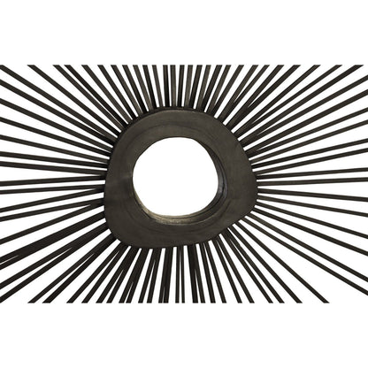 Spoke Round Mirror by Phillips Collection in charred. Made from wood in a modern style.