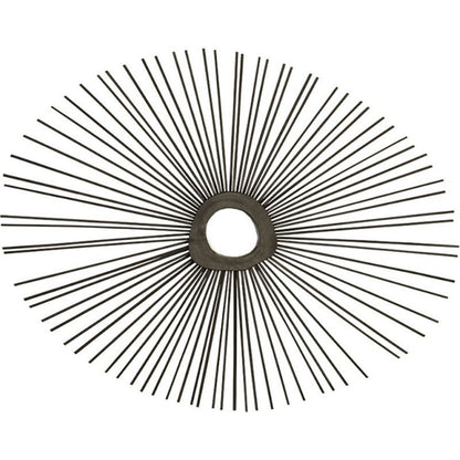 Spoke Round Mirror by Phillips Collection in charred. Made from wood in a modern style.