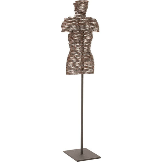 Chain Bust Sculpture on Stand by Phillips Collection in brown and rust. Made from metal in a modern style.