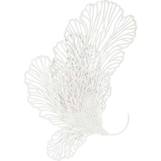 White Butterfly Wall Art by Phillips Collection in white and powder coat. Made from metal in a coastal style.