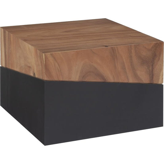 Geometry Coffee Table by Phillips Collection in gray stone. Made from wood in a rustic style.