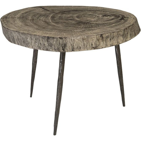 Crosscut Side Table by Phillips Collection in gray, black and gray stone. Made from wood in a modern style.