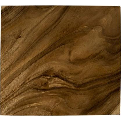 Geometry Side Table by Phillips Collection in gray stone. Made from wood in a rustic style.